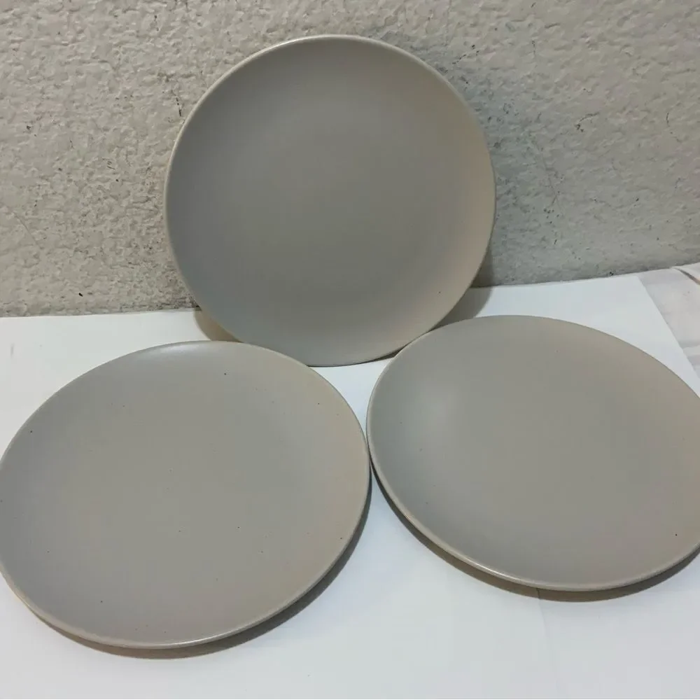 New 3 IKEA of Sweden Blue Gray Matte Salad Plates #12011 Discontinued 7.75